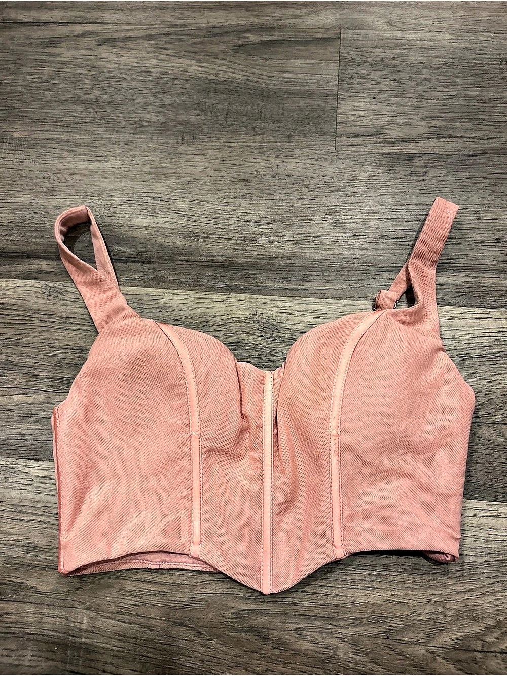 White Fox Pink Corset Crop Top Size Small